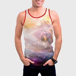 Майка-безрукавка мужская Аморфное абстрактное космическое красочное небо, цвет: 3D-красный — фото 2