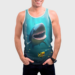 Майка-безрукавка мужская Я акула туруру, цвет: 3D-белый — фото 2
