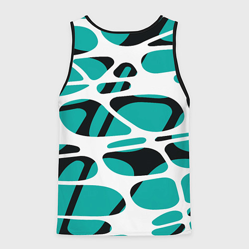 Мужская майка без рукавов Абстрактный узор из сетчатых прожилок / 3D-Черный – фото 2