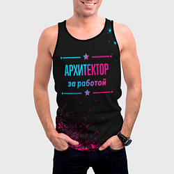 Майка-безрукавка мужская Архитектор за работой - неоновый градиент, цвет: 3D-черный — фото 2
