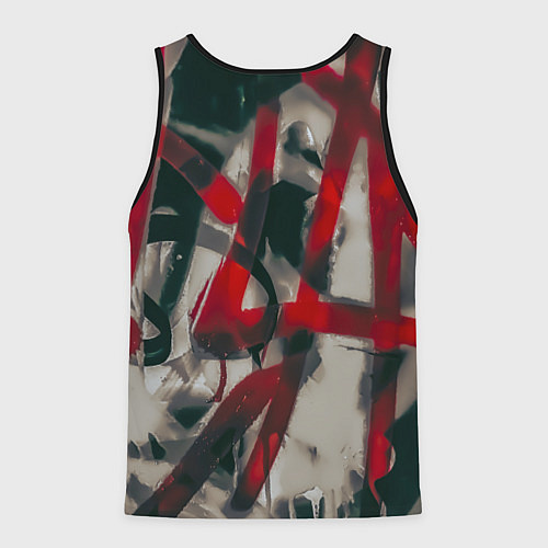 Мужская майка без рукавов Красное граффити / 3D-Черный – фото 2