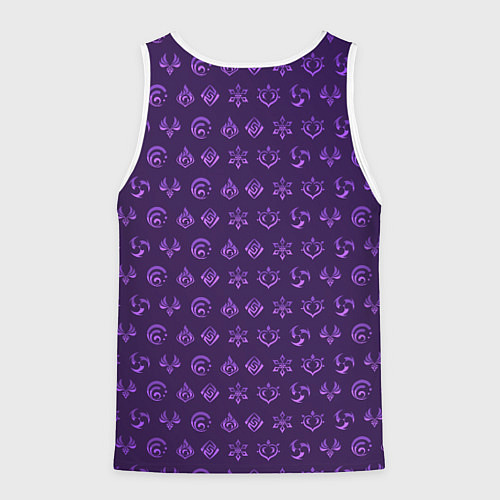 Мужская майка без рукавов Паттерн элементали под электро / 3D-Белый – фото 2