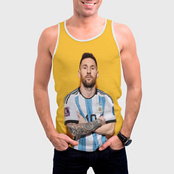 Майка-безрукавка мужская Lionel Messi 10, цвет: 3D-белый — фото 2