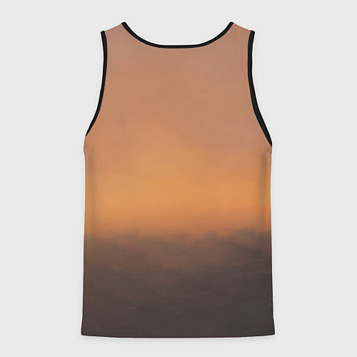 Мужская майка без рукавов Девушка на закате / 3D-Черный – фото 2