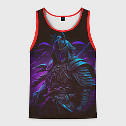 Майка-безрукавка мужская Самурай в неоновом свете, цвет: 3D-красный