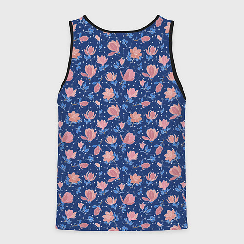 Мужская майка без рукавов Магнолии в космосе / 3D-Черный – фото 2