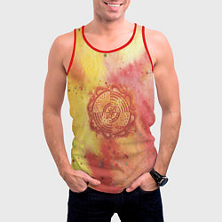 Майка-безрукавка мужская Мандала силы, красная, огонь, цвет: 3D-красный — фото 2