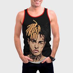 Майка-безрукавка мужская XXXTentacion art, цвет: 3D-красный — фото 2