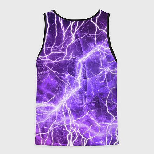 Мужская майка без рукавов Райдэн на фоне молний / 3D-Черный – фото 2