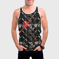 Майка-безрукавка мужская Металлические плитки, цвет: 3D-белый — фото 2