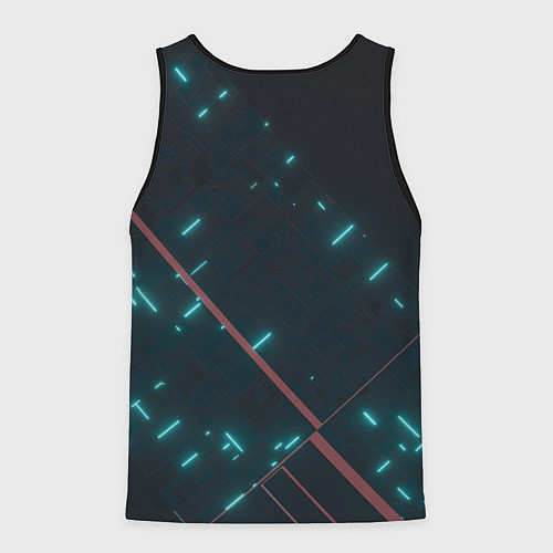 Мужская майка без рукавов Неоновые линии в полной темноте / 3D-Черный – фото 2