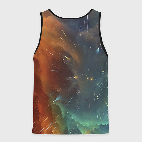 Мужская майка без рукавов Космический снегопад / 3D-Черный – фото 2