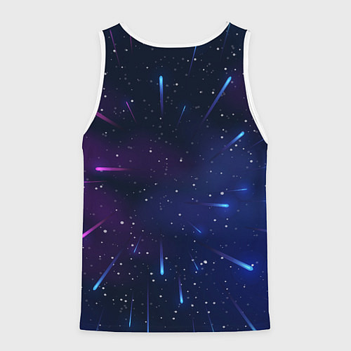 Мужская майка без рукавов Котик в неоне / 3D-Белый – фото 2