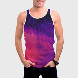 Майка-безрукавка мужская Фиолетовый космос, цвет: 3D-белый — фото 2