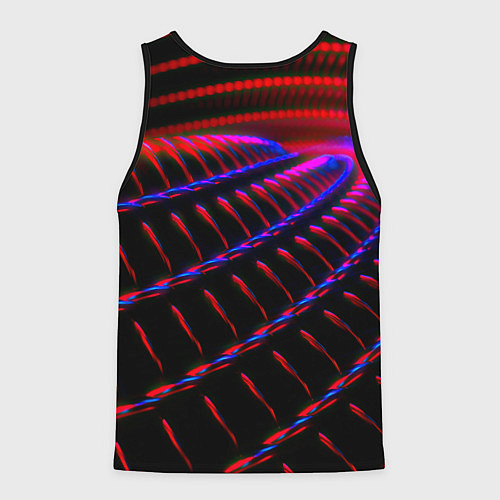Мужская майка без рукавов Geometry neon texture / 3D-Черный – фото 2