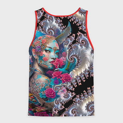 Мужская майка без рукавов Japanese beauty - irezumi / 3D-Красный – фото 2