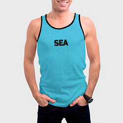 Майка-безрукавка мужская Море мое, цвет: 3D-черный — фото 2