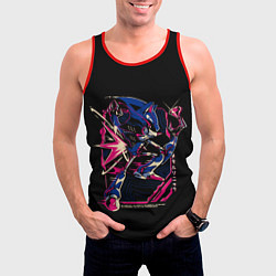 Майка-безрукавка мужская Кибер-Соник с алмазом, цвет: 3D-красный — фото 2