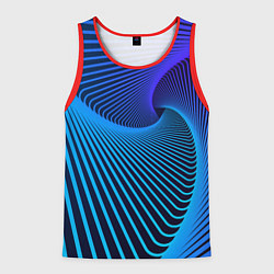 Майка-безрукавка мужская Неоновая спираль - мода, цвет: 3D-красный