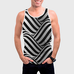 Майка-безрукавка мужская Авангардный фрактальный паттерн, цвет: 3D-белый — фото 2