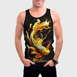 Майка-безрукавка мужская Рыба пламенный дракон, цвет: 3D-черный — фото 2