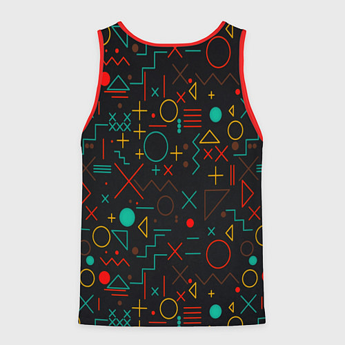 Мужская майка без рукавов Геометрия знаки символы / 3D-Красный – фото 2