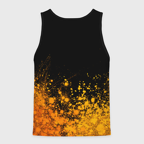 Мужская майка без рукавов Chery - gold gradient: символ сверху / 3D-Черный – фото 2