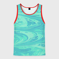 Майка-безрукавка мужская Голубой флюид арт, цвет: 3D-красный