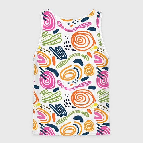 Мужская майка без рукавов Геометрический паттерн / 3D-Белый – фото 2