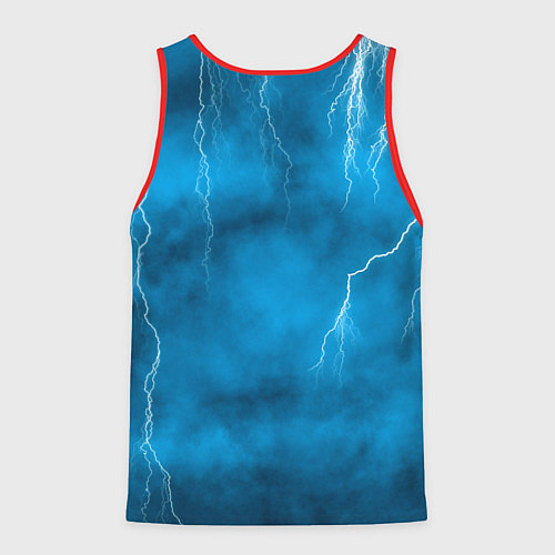 Мужская майка без рукавов Stalker sky art blue / 3D-Красный – фото 2