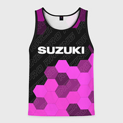 Майка-безрукавка мужская Suzuki pro racing: символ сверху, цвет: 3D-черный