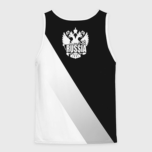 Мужская майка без рукавов Russia national team: black and white lines / 3D-Белый – фото 2