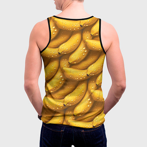 Мужская майка без рукавов Сочная текстура из бананов / 3D-Черный – фото 4