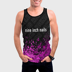 Майка-безрукавка мужская Nine Inch Nails rock legends: символ сверху, цвет: 3D-черный — фото 2