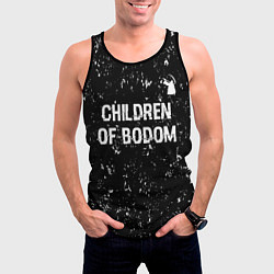 Майка-безрукавка мужская Children of Bodom glitch на темном фоне: символ св, цвет: 3D-черный — фото 2