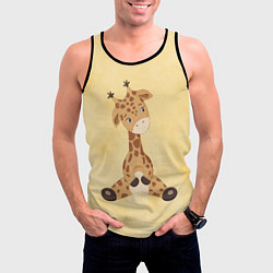 Майка-безрукавка мужская Малыш жираф, цвет: 3D-черный — фото 2