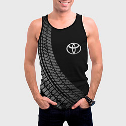 Майка-безрукавка мужская Toyota tire tracks, цвет: 3D-черный — фото 2