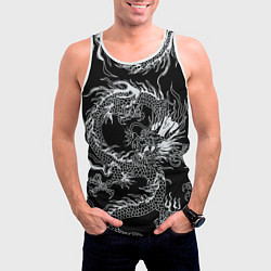 Майка-безрукавка мужская Татуировка японского дракона, цвет: 3D-белый — фото 2