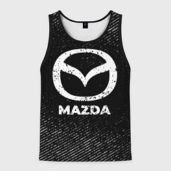 Майка-безрукавка мужская Mazda с потертостями на темном фоне, цвет: 3D-черный