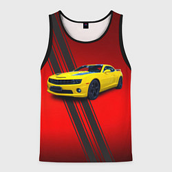 Майка-безрукавка мужская Спортивный американский автомобиль Chevrolet Camar, цвет: 3D-черный