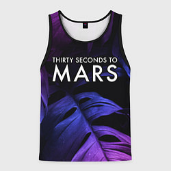 Майка-безрукавка мужская Thirty Seconds to Mars neon monstera, цвет: 3D-черный