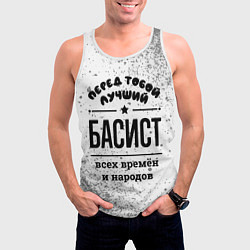 Майка-безрукавка мужская Лучший басист - всех времён и народов, цвет: 3D-белый — фото 2