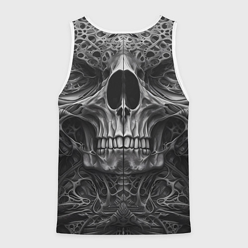 Мужская майка без рукавов Череп в стиле Гигера / 3D-Белый – фото 2