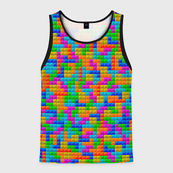 Майка-безрукавка мужская Крупные блоки Тетрис, цвет: 3D-черный