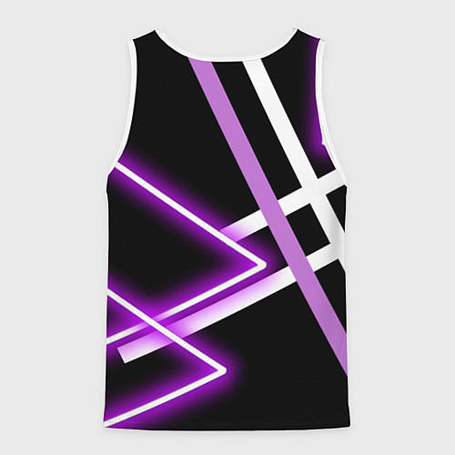 Мужская майка без рукавов Фиолетовые полоски с неоном / 3D-Белый – фото 2