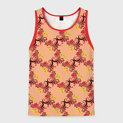 Майка-безрукавка мужская Абстрактный винтажный растительный орнамент, цвет: 3D-красный