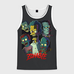 Майка-безрукавка мужская Simpsons zombie, цвет: 3D-белый