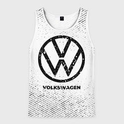 Майка-безрукавка мужская Volkswagen с потертостями на светлом фоне, цвет: 3D-белый