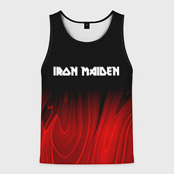 Майка-безрукавка мужская Iron Maiden red plasma, цвет: 3D-черный