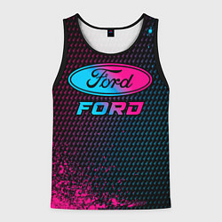 Майка-безрукавка мужская Ford - neon gradient, цвет: 3D-черный
